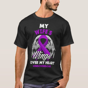 Mens My Wife's Wings Cover My Heart End Overdose T-Shirt