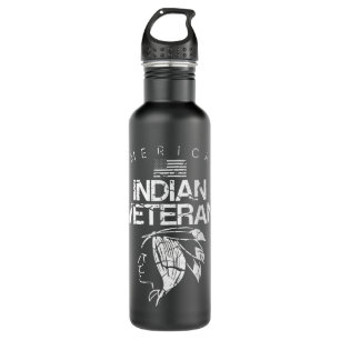 Mens Native American Veteran Shirts for Men 710 Ml Water Bottle