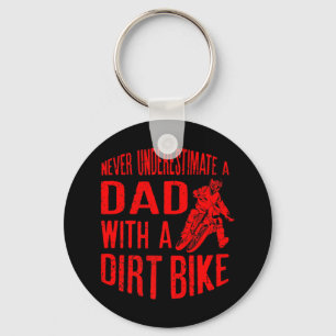 Mens Never Underestimate A Dad With A Dirt Bike Ts Keychain