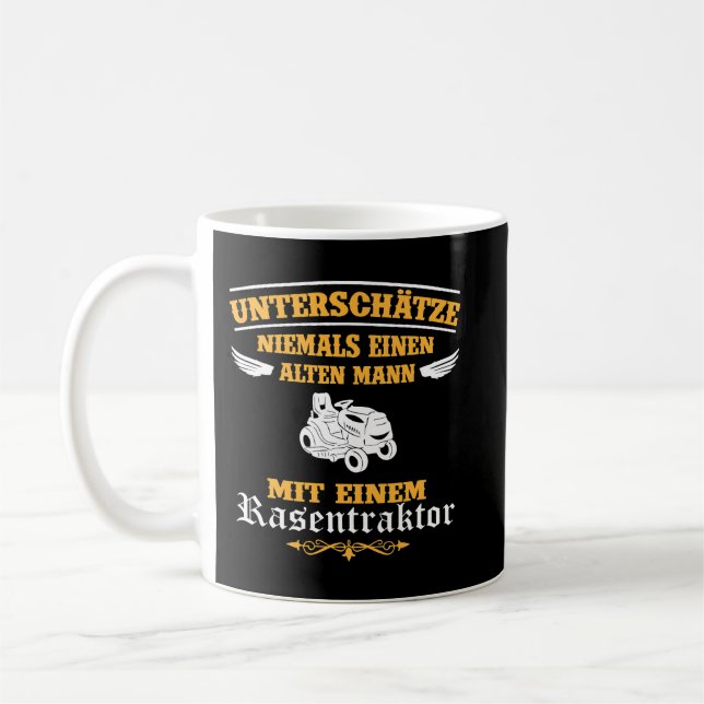 Mens Never underestimate a man with lawn tractor l Coffee Mug (Left)