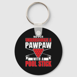Mens Never Underestimate A Pawpaw With A Pool Stic Keychain