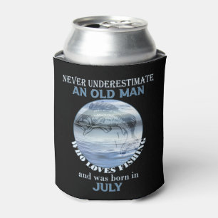 Mens Never Underestimate an Old Man Loves Fishing Can Cooler