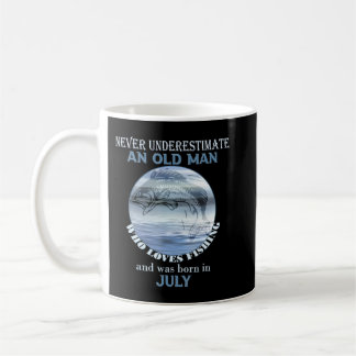 Mens Never Underestimate an Old Man Loves Fishing  Coffee Mug