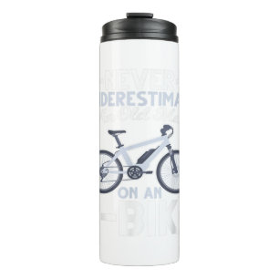 Mens Never Underestimate An Old Man On An Ebike Fu Thermal Tumbler