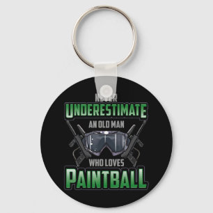 Mens Never Underestimate An Old Man Who Loves Pain Keychain