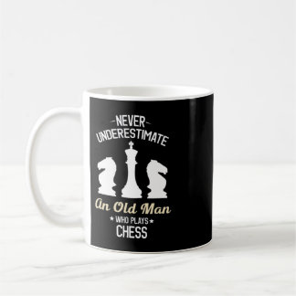 Mens Never Underestimate an Old Man Who Plays Ches Coffee Mug