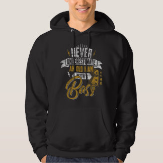 Mens Never Underestimate An Old Man With A Bass Gu Hoodie