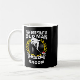 Mens Never Underestimate an Old Man With a Curling Coffee Mug
