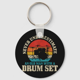 Mens Never Underestimate An Old Man With A Fat Bik Keychain