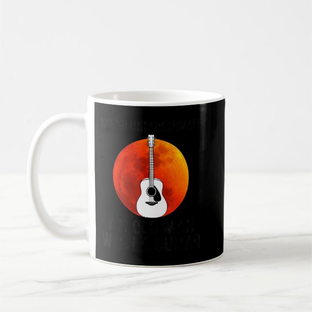 Mens Never underestimate an old man with a Guitar  Coffee Mug (Left)