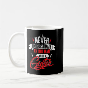 Mens Never Underestimate an Old man with a Guitar Coffee Mug