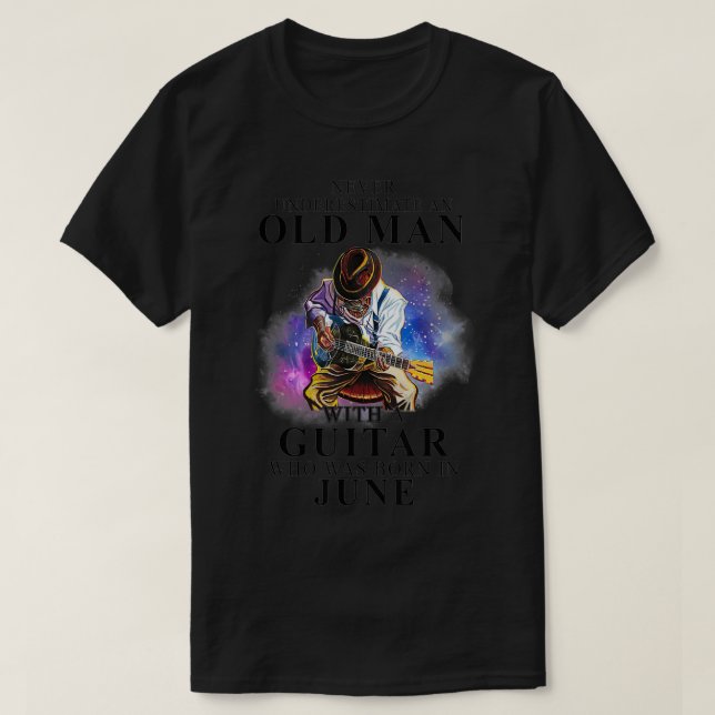 Mens Never Underestimate An Old Man With A Guitar  T-Shirt (Design Front)