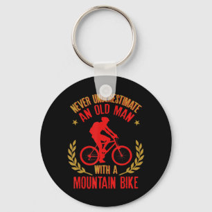 Mens Never Underestimate An Old Man With A Mountai Keychain