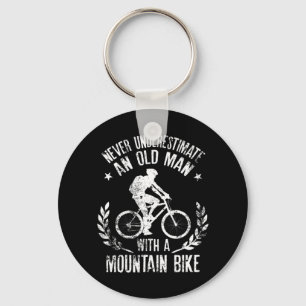 Mens Never Underestimate An Old Man With A Mountai Keychain