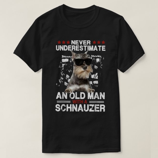 Mens Never Underestimate An Old Man With A Schnauz T-Shirt (Design Front)