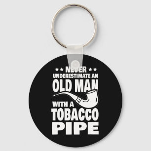 Mens Never Underestimate an Old Man with a Tobacco Keychain
