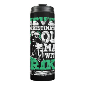 Mens Never Underestimate An Old Man With A Trike C Thermal Tumbler
