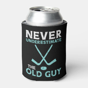 Mens Never Underestimate The Old Guy Ice Hockey Fu Can Cooler