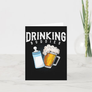Mens New Dad Beer And Milk Joke Card
