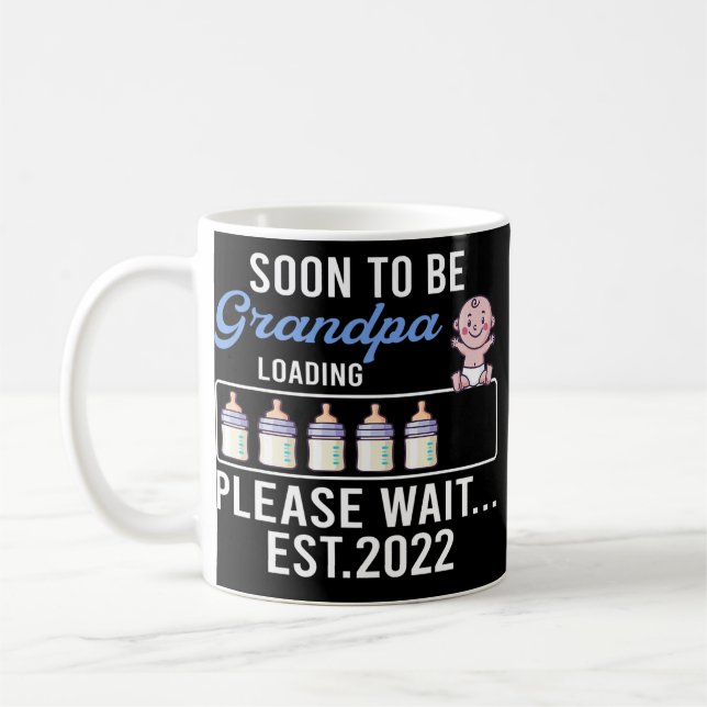 Mens New Grandad Pregnancy Announcement Soon To Coffee Mug (Left)