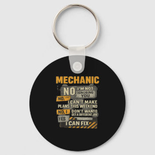 Mens No Im Not Ignoring You Mechanic Wrench Humour Keychain