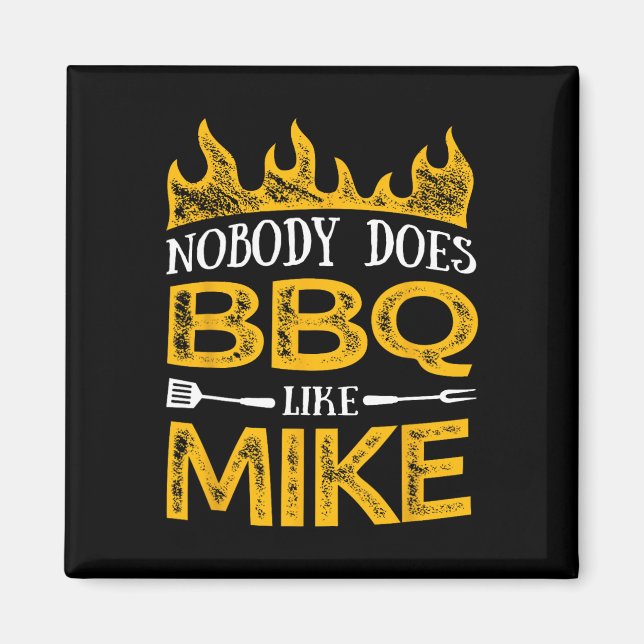 Mens Nobody Does Bbq Like Mike  Magnet (Front)