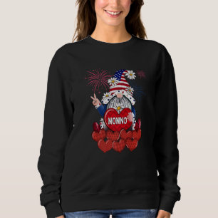 Mens Nonno Gnome Loves Sweet Heart American 4th Of Sweatshirt