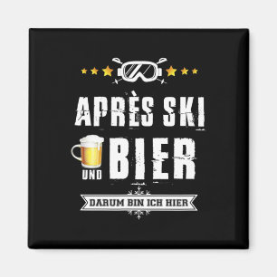Mens Novelty Apres Ski Party Beer Shirt Skiing Fun Magnet