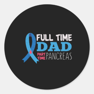 Mens November T1D Full Time Dad Part Time Pancreas Classic Round Sticker
