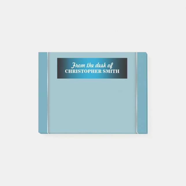 Mens office organizer | Personalize name Post-it Notes (Front)