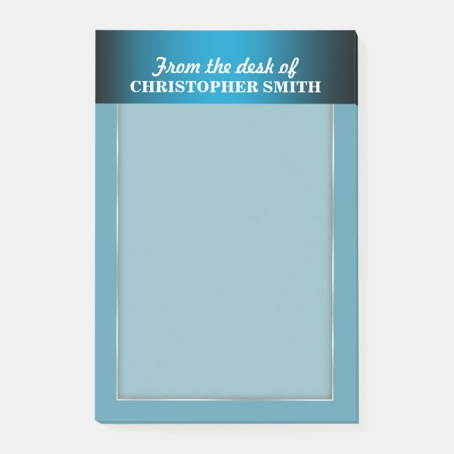 Mens office organizer work blue post-it notes (Front)
