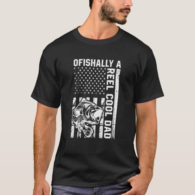 Mens Ofishally A Reel Cool Dad Fishing  7 T-Shirt (Front)
