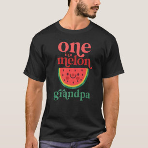 Mens One In A Melon Grandpa Cute Watermelon First T-Shirt