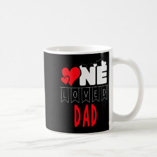 Mens One Loved Dad Valentines Day Graphic Art  Coffee Mug