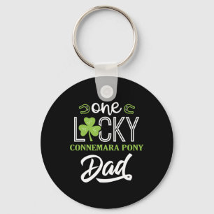 Mens One Lucky Connemara Pony Horse Dad Irish Hors Keychain
