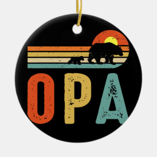 Mens Opa Bear Men Vintage Retro Bear Decor Ceramic Ornament