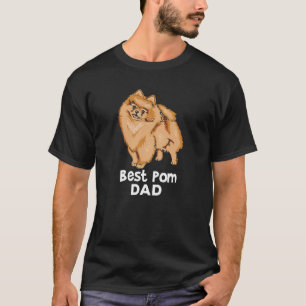 Mens Orange Pomeranian  Best Pom Dad T-Shirt