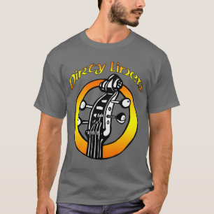 Men's orange & yellow logo on dark shirt