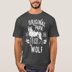Mens Original Papa Wolf, Leader of the Pack, Fathe T-Shirt