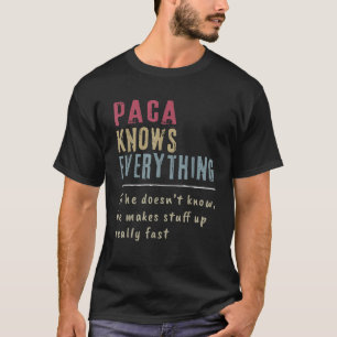 Mens Paca Know Everything Grandpa Gift T-Shirt