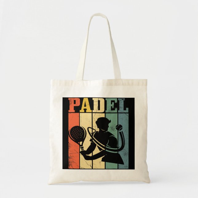 Mens Padel Racket Ball Retro Design For Padel Tenn Tote Bag (Front)