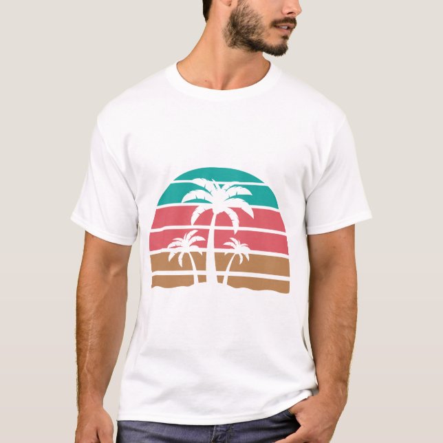 Men's Palm Tree Sunset T-Shirt (Front)