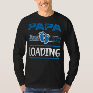 Mens Papa 2023 Loading Soon To Be Dad Baby Boy Fat T-Shirt
