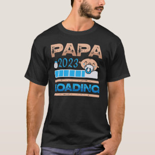 Mens Papa 2023 Loading Soon To Be Dad Baby Boy Fat T-Shirt