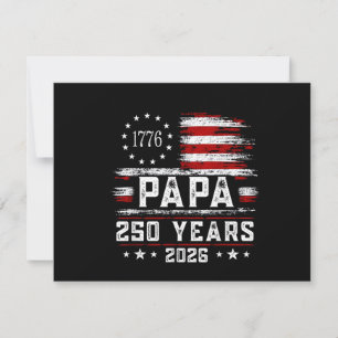 Mens Papa American Flag 250 Years 4th of July Gran Thank You Card