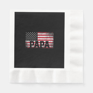 Mens Papa American Flag Father's Day 4th of July G Napkin