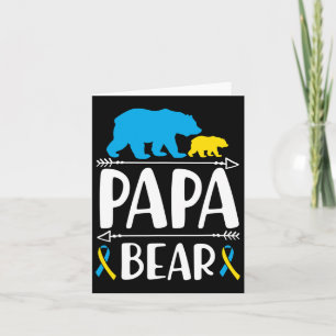 Mens Papa Bear Down Syndrome Awareness Proud Dad Card