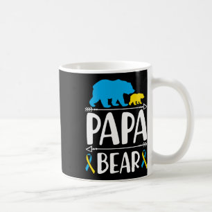 Mens Papa Bear Down Syndrome Awareness Proud Dad  Coffee Mug