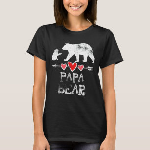 Mens Papa Bear Fathers Day Fun One Cub Kid Grandpa T-Shirt