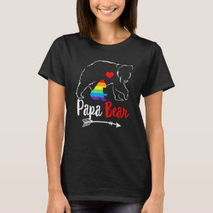 Mens Papa Bear Proud Dad Daddy Ally Lgbtq Rainbow T-Shirt